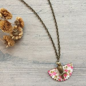 Flowers and Bird Necklace